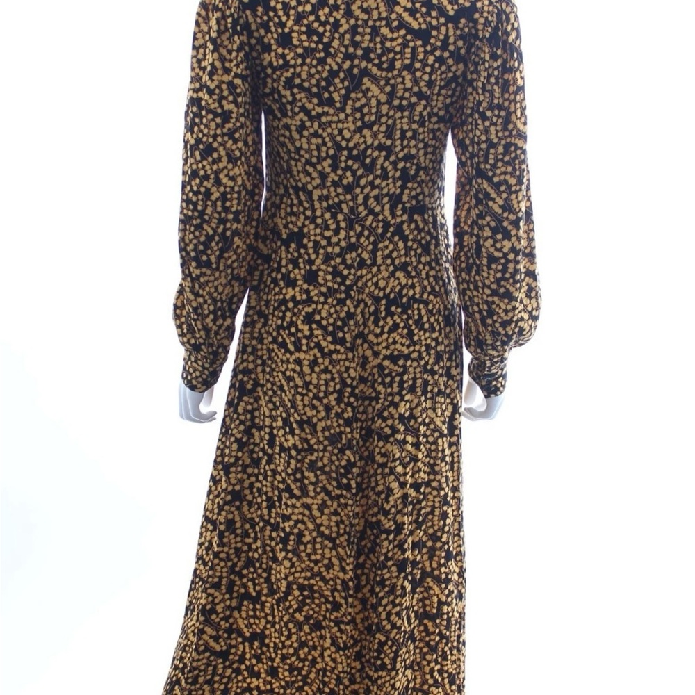 Ganni Black and Gold Long Sleeve Dress - Picture 4 of 7